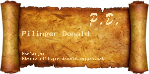 Pilinger Donald névjegykártya